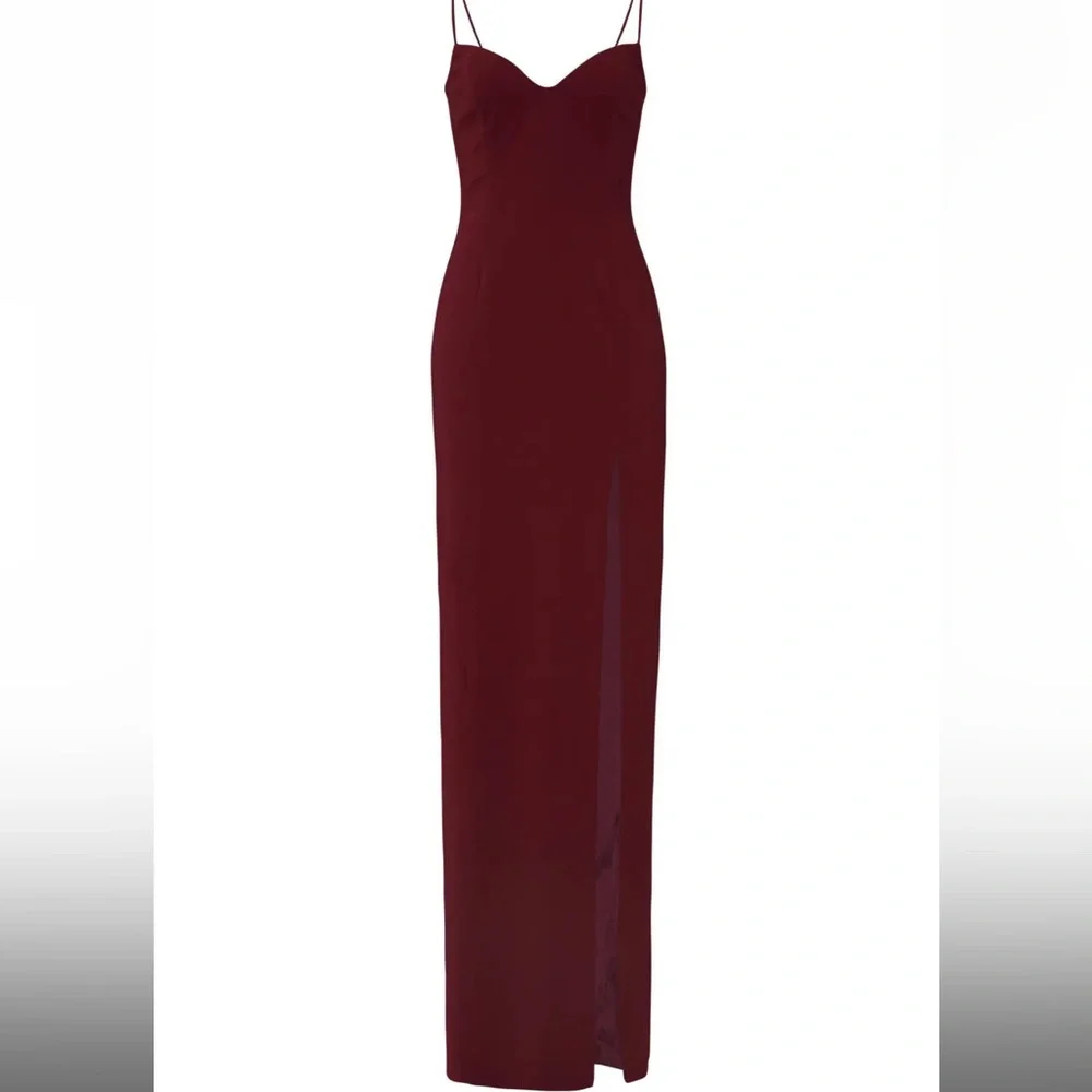 Jay Godfrey Harrah Gown Spaghetti Strap Slit Dress - Has Flaws/Broken Straps - Picture 4 of 8